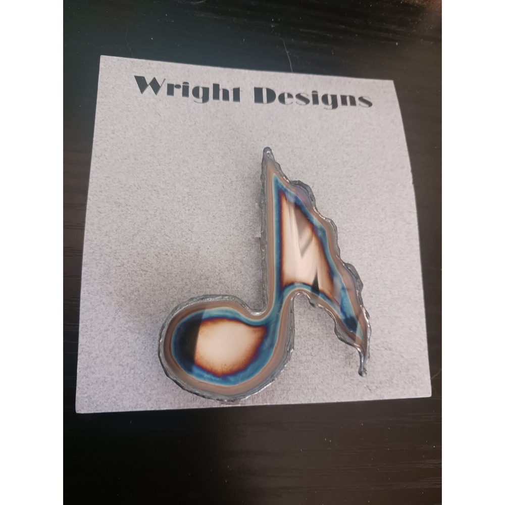 Wright Designs Music Note Pin Iridescent Handcrafted David A Wright Jewelry